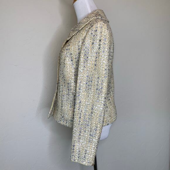 Casual Corner Gold Boucle Blazer Jacket Sz 6 Lady Jacket - Picture 3 of 9